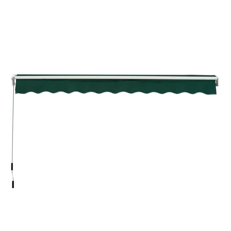 Green 3m x 2m Retractable Sun Shade - 295L x 200W cm