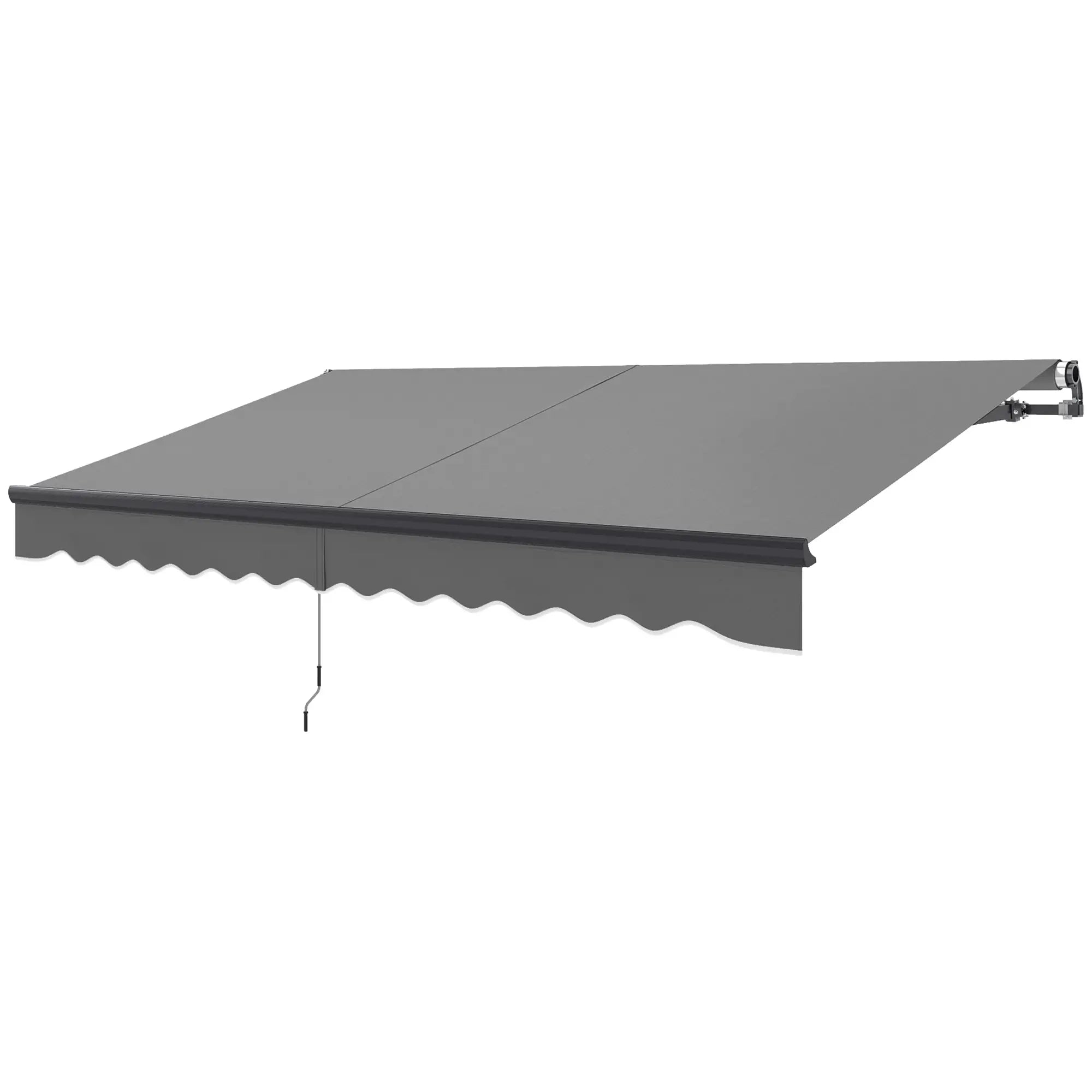 Dark Grey 3.5m x 3m Electric Awning with Remote Controller, Aluminium Frame- UV30+ Sun Shade Canopy