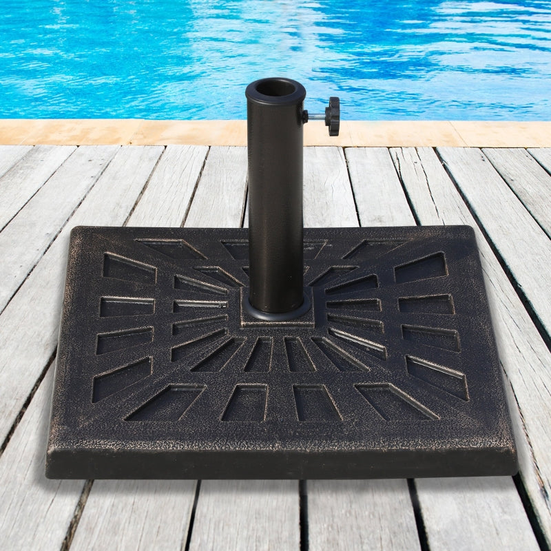 Bronze Patterned Resin Square Umbrella Stand Base - 15kg