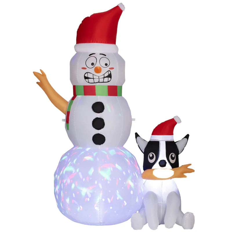 6.2ft Inflatable Santa with Dog - Christmas Yard Decoration, Outdoor Holiday Decor, Festive Inflatable Santa Claus for Lawn