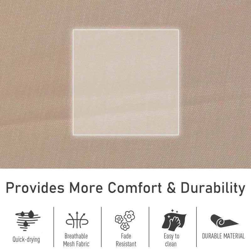 Outdoor Rocking Chair with Mesh Fabric, Headrest, Armrest, Storage Bag - Cream White