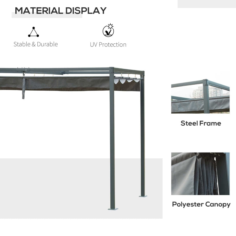 3m x 2m Grey Metal Pergola