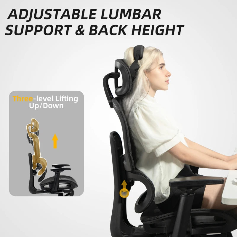 Ergonomic Multi-Adjustable Black Mesh Office Chair for Ultimate Comfort and Support - Perfect for Home and Office Use