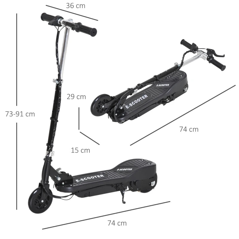 Folding Electric Scooter for Kids Ages 7 to 14 Black Ride On Toy