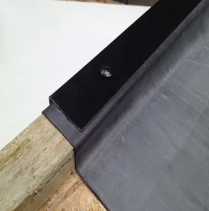 Metal Edge Trim (Black Plastisol) For EPDM Roofing - 2m