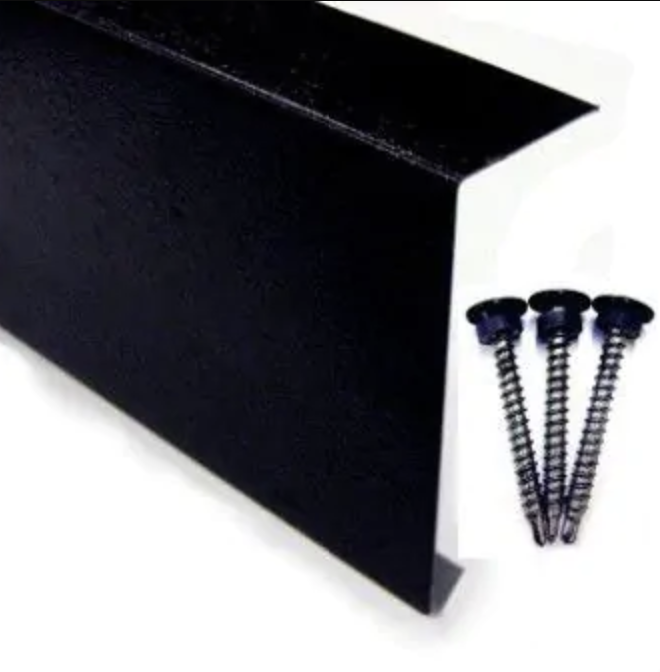 Metal Edge Trim (Black Plastisol) For EPDM Roofing - 2m