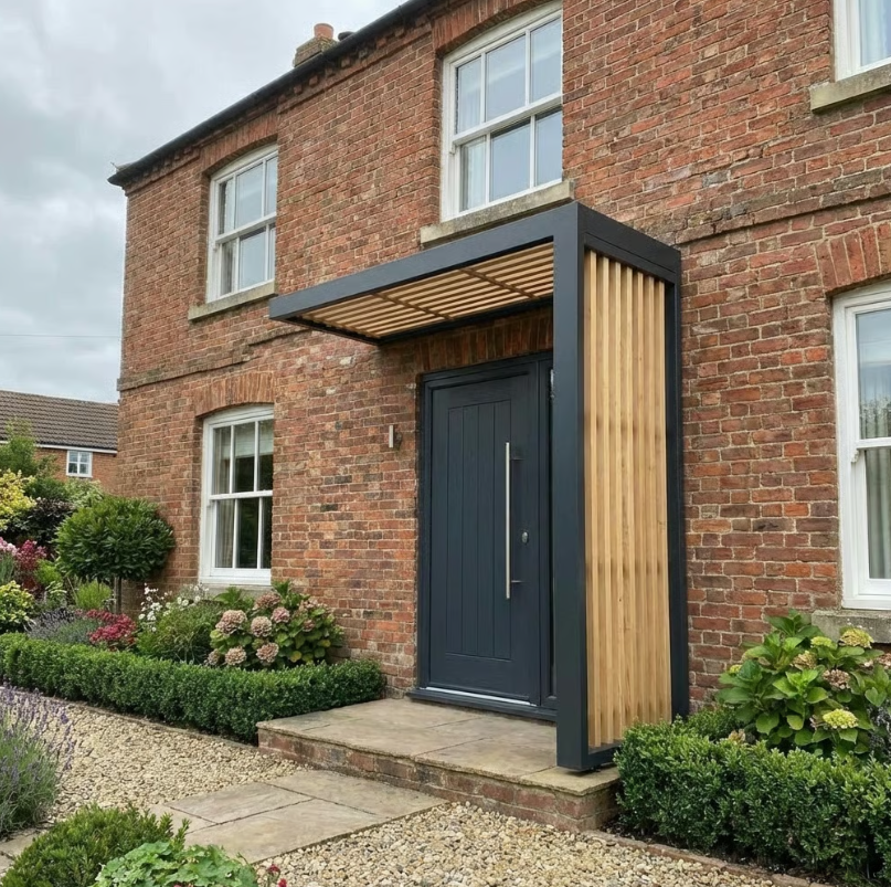 Aluminium Timber Line Canopy With Integral Drainage
