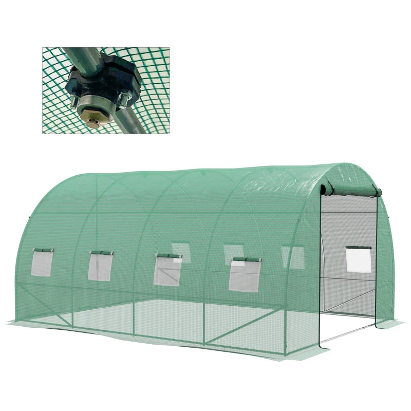 4m x 3m Polytunnel With Integrated Sprinkler System, Greenhouse
