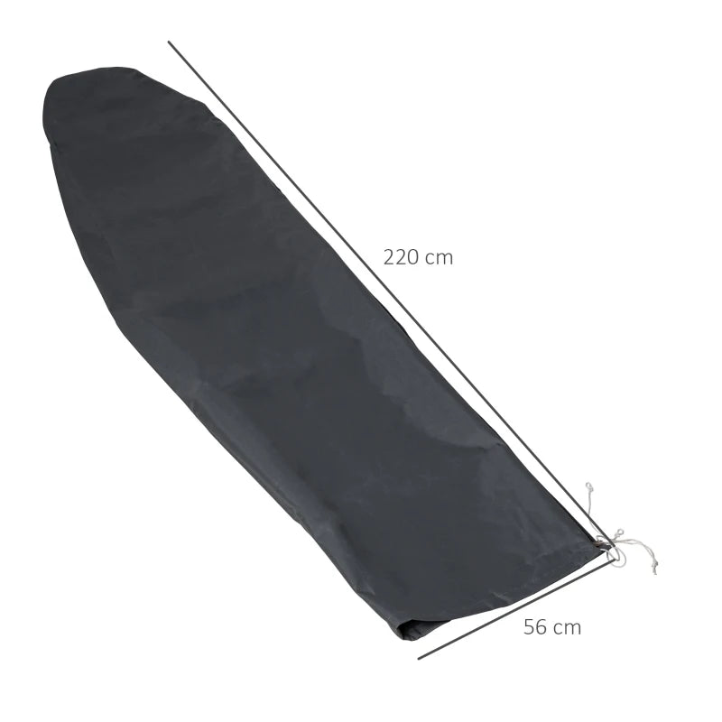Dark Grey Cantilever Parasol Cover with Zipper - Outdoor Garden Protector