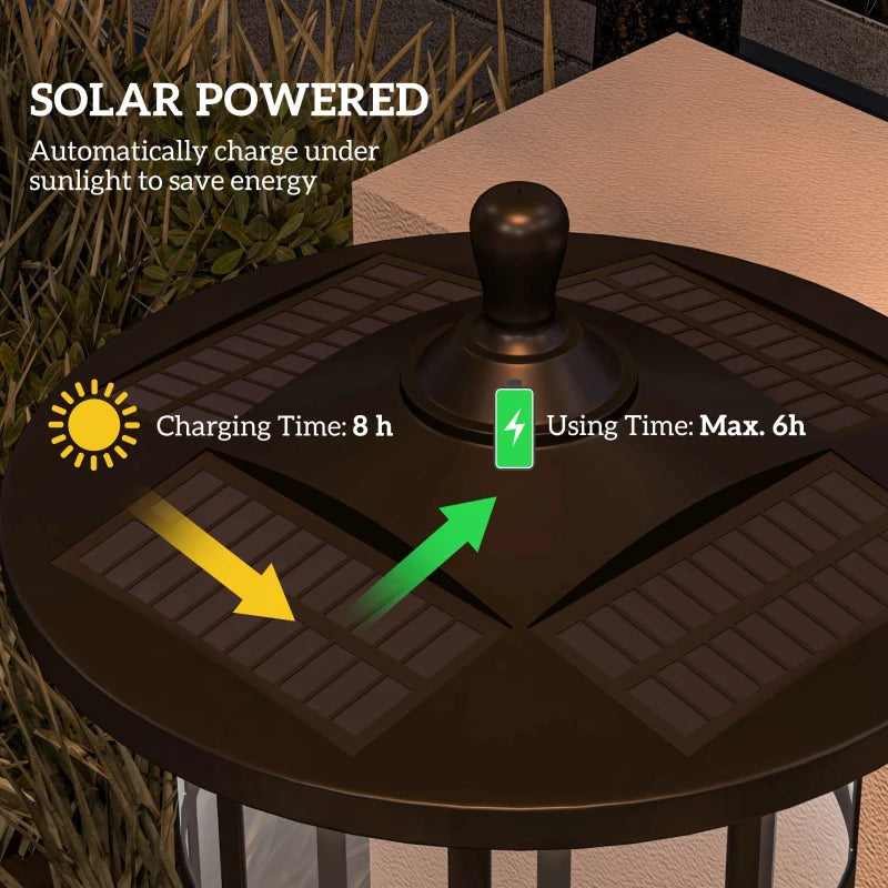 Elegant 1.8m Solar Lamp Posts - Set of Two