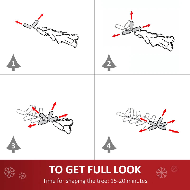 4FT Pre-Lit Artificial Fibre Optic Christmas Tree with LED Lights - Easy Storage Seasonal Decoration in White & Blue