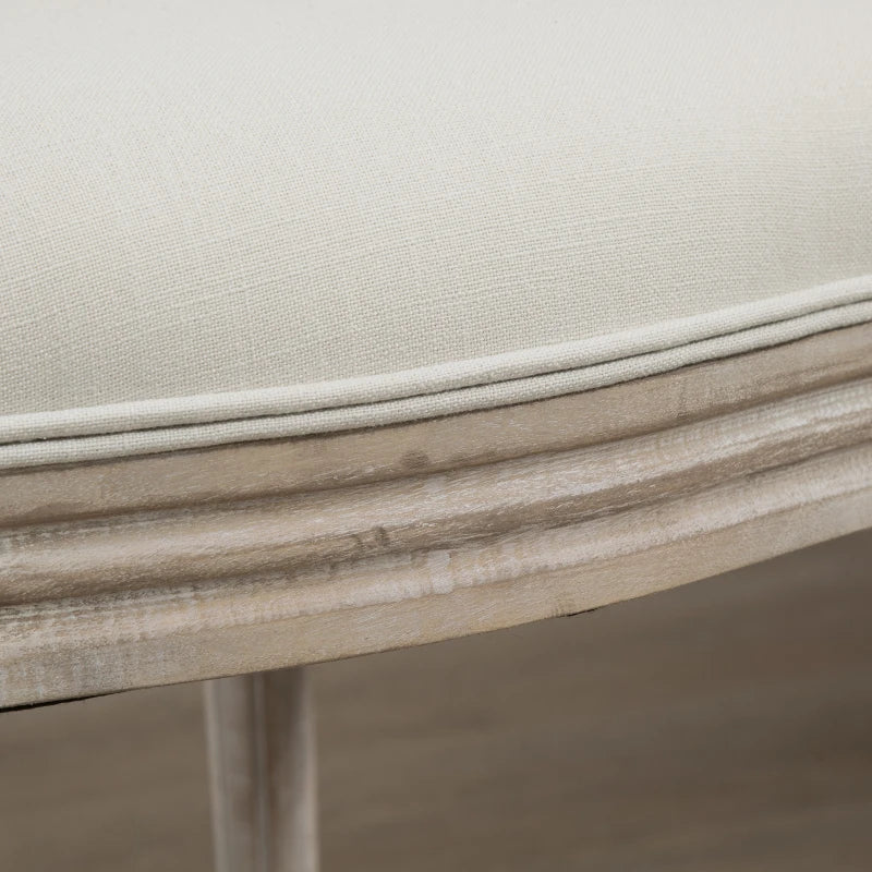 Set of 2 Cream French-Inspired Wooden Dining Chairs - Elegant Rustic Furniture for Dining Room or Kitchen