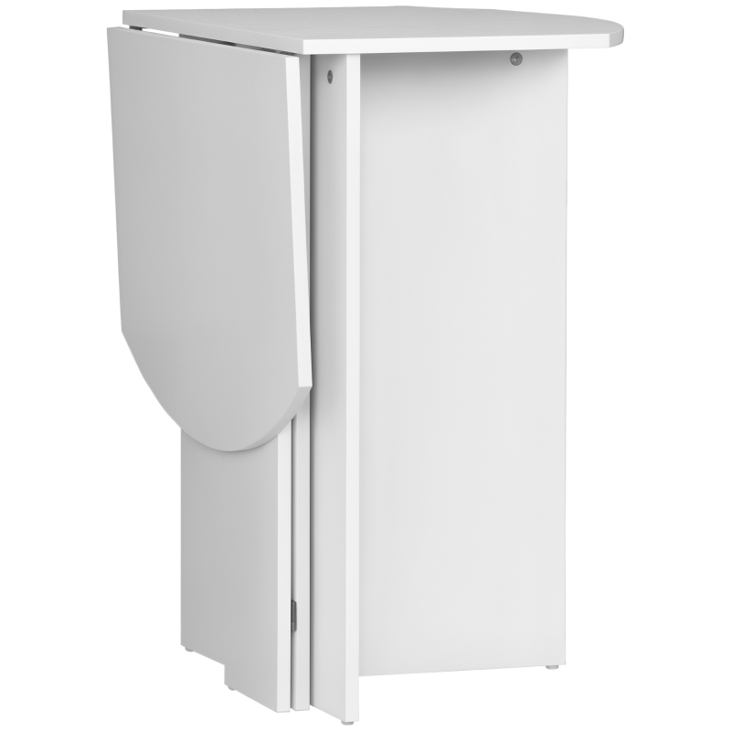 Stylish Four-Person Drop Leaf Dining Table in White - Space-Saving Design for Modern Homes and Small Dining Areas