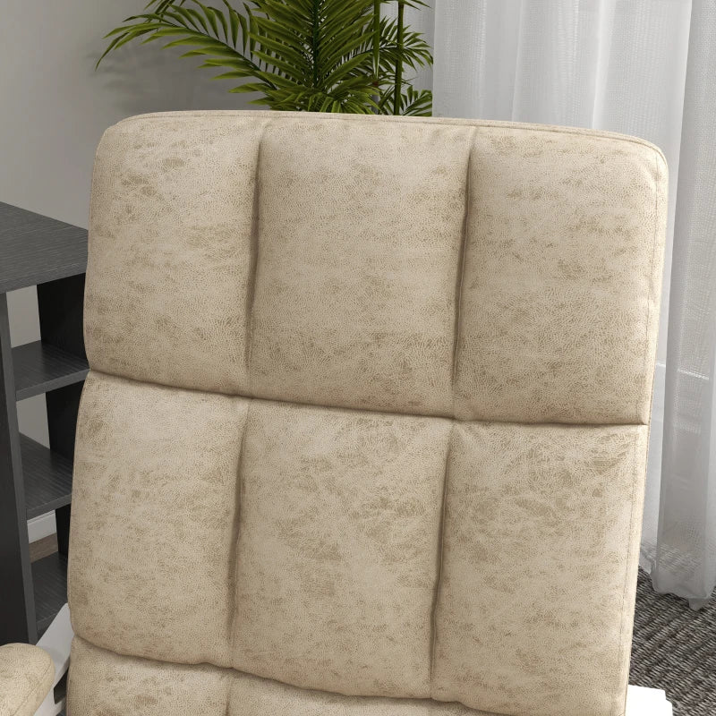Vinsetto Ergonomic Massage Office Chair with Heat, Reclining Back, Footrest & Padded Seat - Beige Home Office Comfort