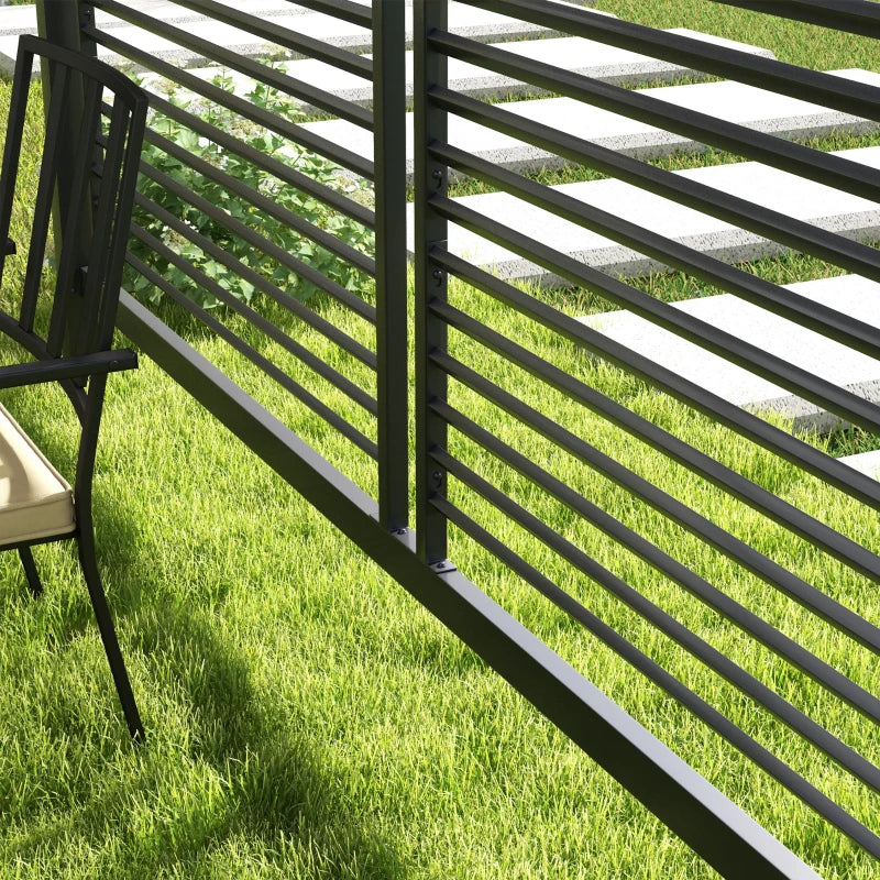 3 x 2.8m Grey Metal Pergola With Fabric Retractable Roof