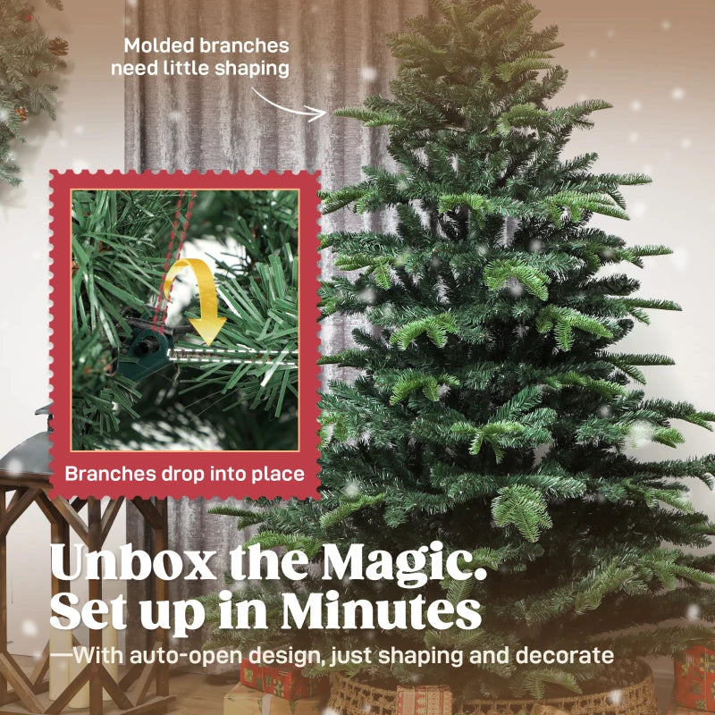 6ft Realistic Green Artificial Christmas Tree - Easy Assembly, Lifelike Branches for Holiday Decor