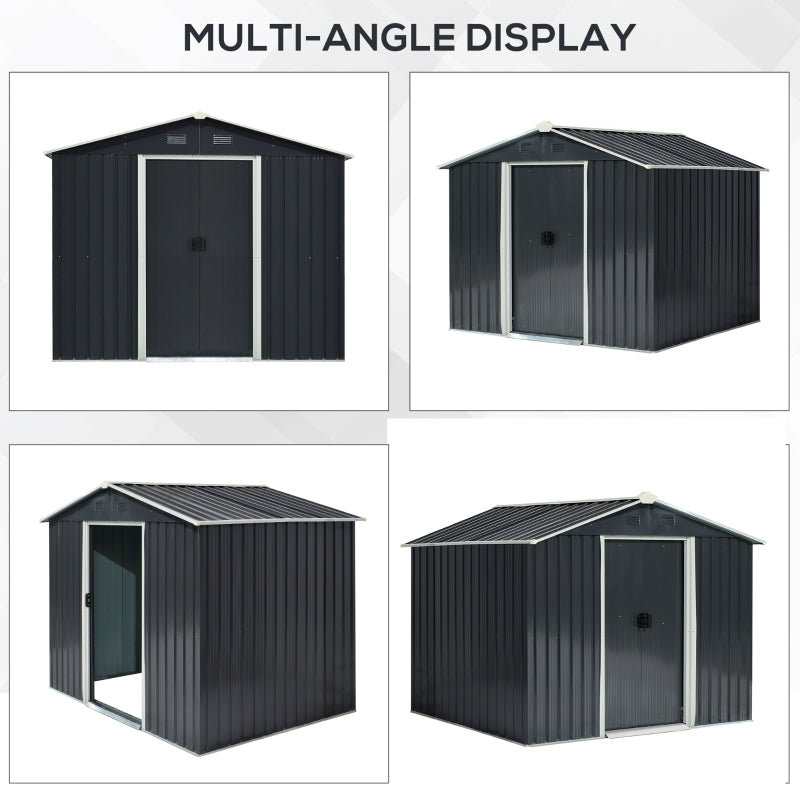 Dark Grey 8ft x 6ft Garden Storage Shed