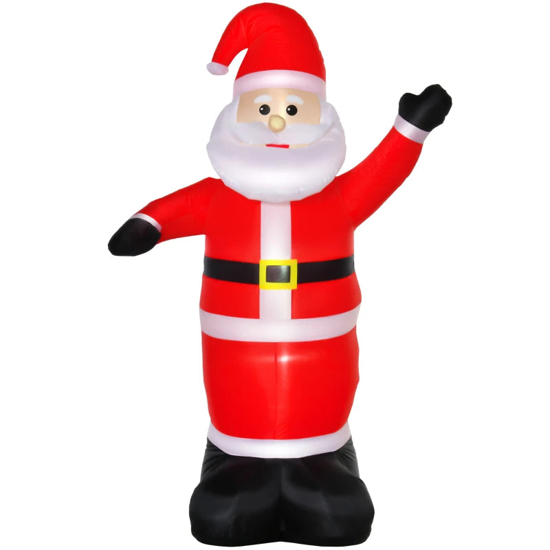 8ft Inflatable Christmas Santa Claus Decoration with LED Lights - Air Blown Outdoor Holiday Yard Décor