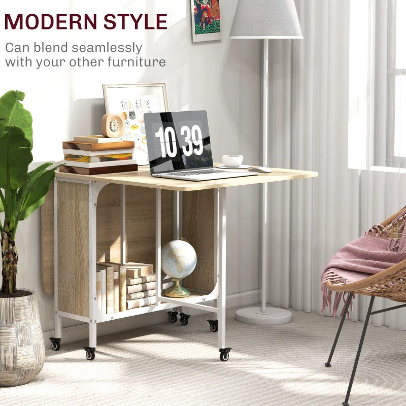 Unique Six-Person Drop Leaf Dining Table - Stylish Natural Wood & White Finish for Modern Dining Spaces