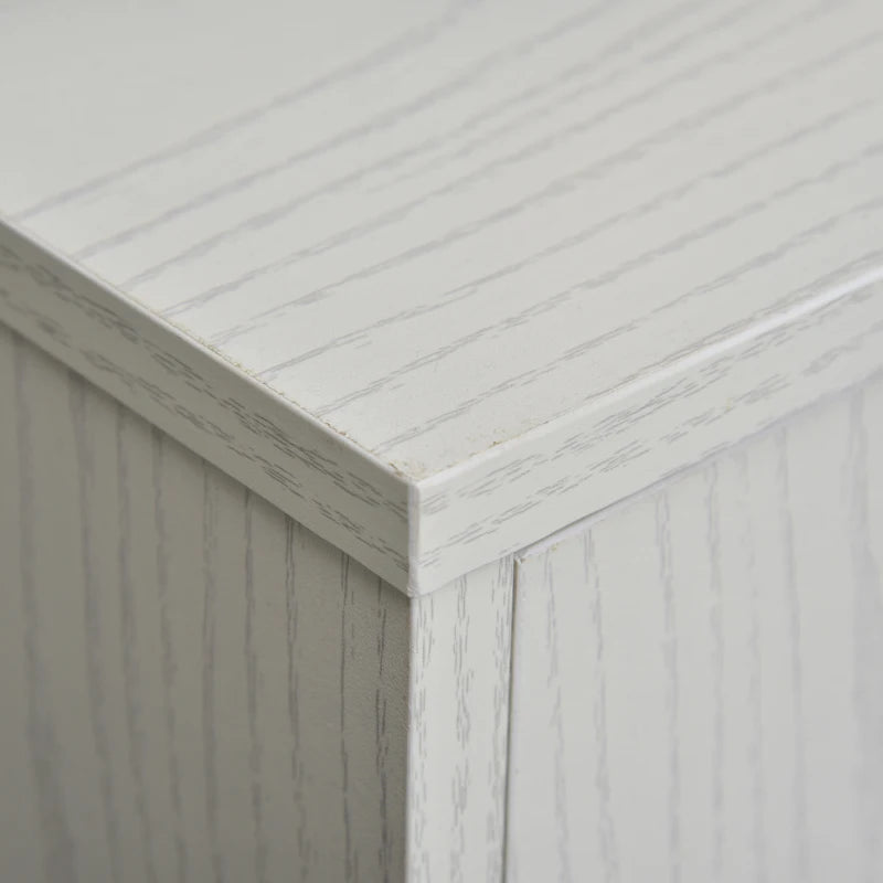 Modern Kitchen Storage Unit - Microwave Stand Trolley Cart with Locking Wheels, Sideboard & Shelf for Living Room/Dining Room - White