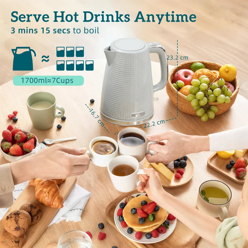 Stylish Grey Kettle and Toaster Set - Modern Kitchen Appliances for Effortless Breakfasts and Elegant Home Decor