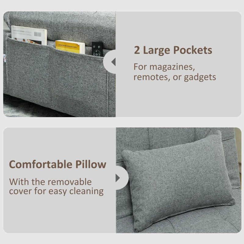 Versatile Dark Grey Four-in-One Sleeper Chair for Compact Living Spaces