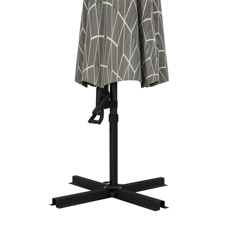 360° Rotation Black & White Cantilever Garden Parasol