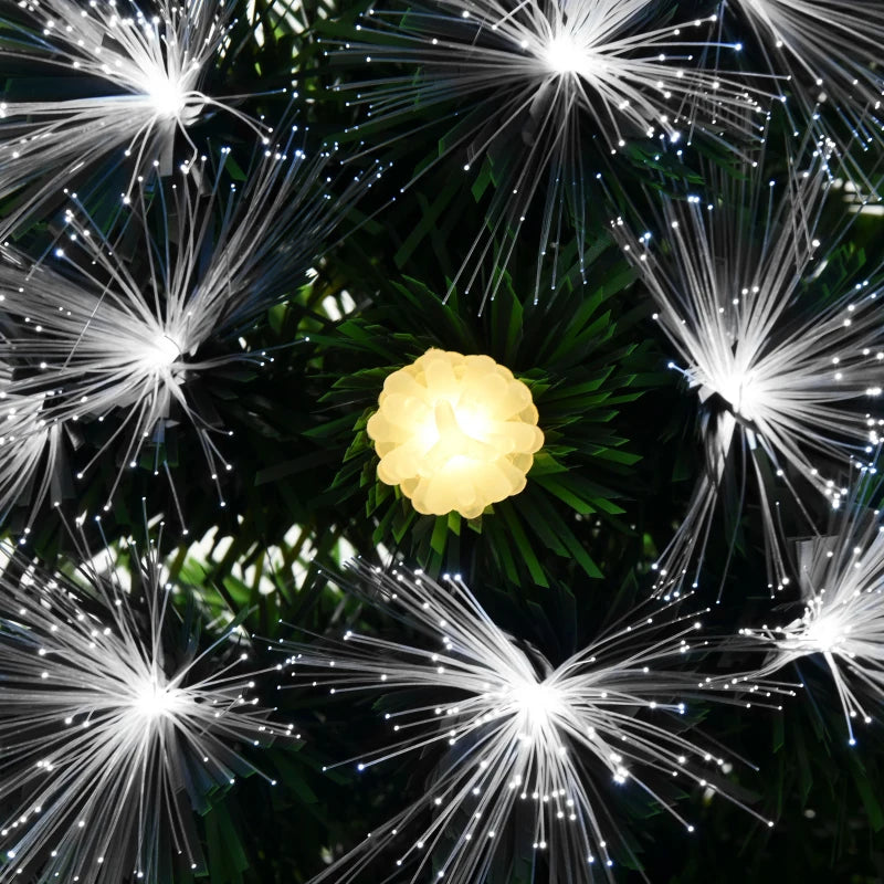 4ft Pre-Lit White Artificial Christmas Tree with 130 LEDs & Star Topper - Full Bodied Seasonal Decoration for Home