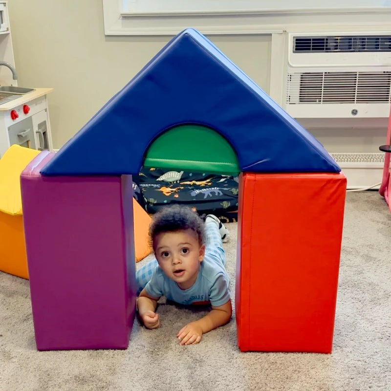 11-Piece Soft Play Set for Kids Foam Blocks Climbing Crawling Multicoloured Indoor Fun