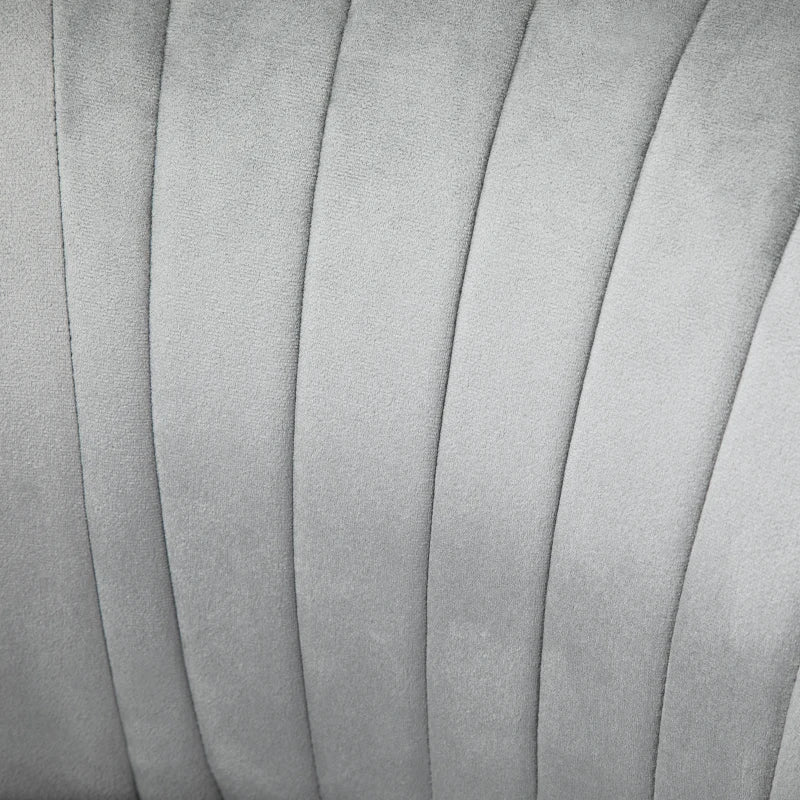 Velvet Accent Chair with Ottoman - Curved Back Tub Seat, Light Grey, Stylish Home Furniture