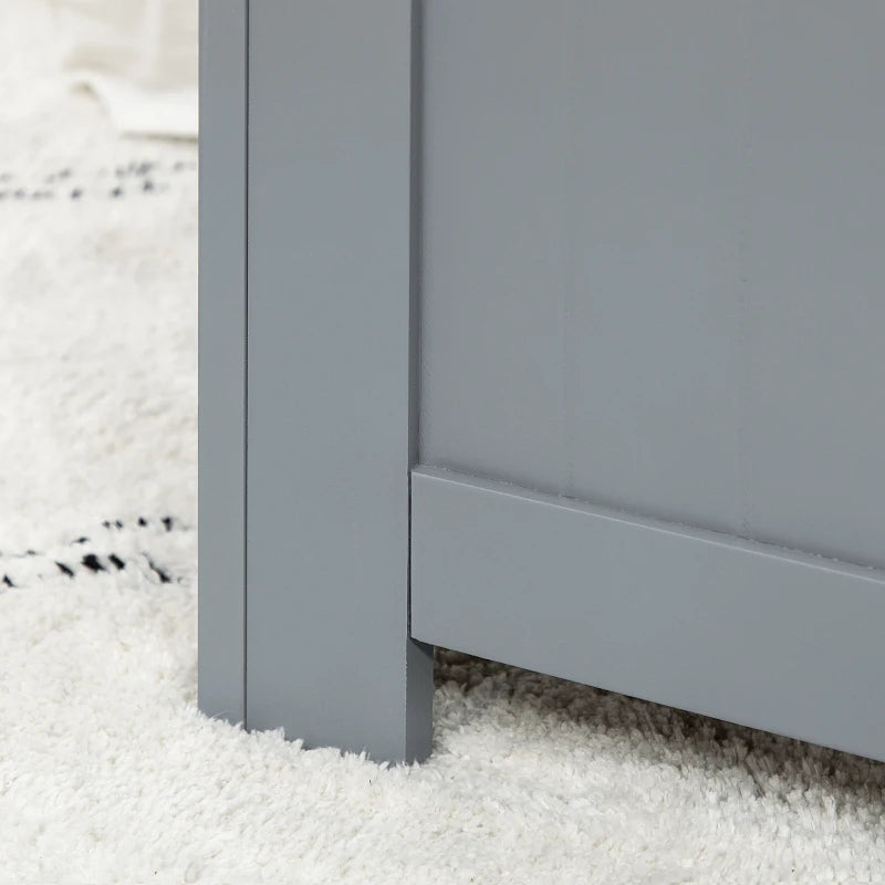 Large Grey Storage Box Toy Chest Organizer with Lid and Safety Hinges for Kids Room