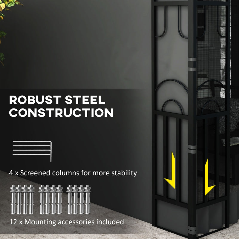 Black Lean-To Pergola