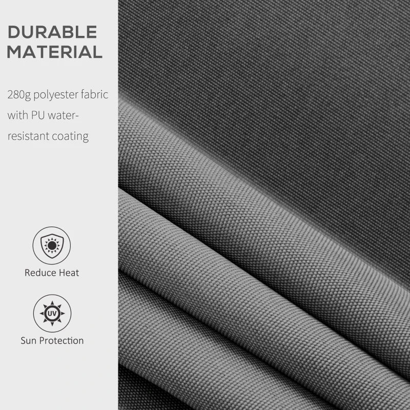 Grey 4m x 2.5m Manual Awning With Handle - Grey