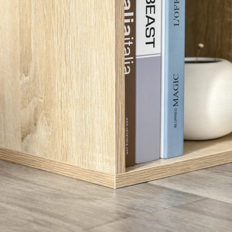 Stylish Six-Cube Bookcase in Oak Wood Effect - Modern Storage Solution for Home & Office Organization