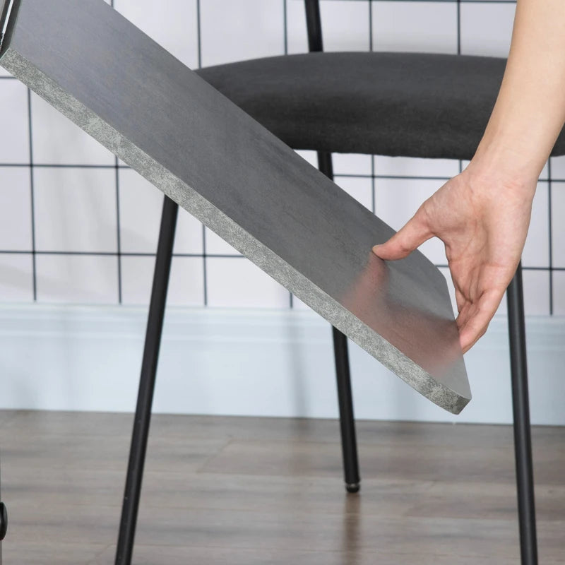 Multi-Storage Drop Leaf Dining Table for Six - Stylish Mixed Grey Finish, Space-Saving Design, Perfect for Modern Homes