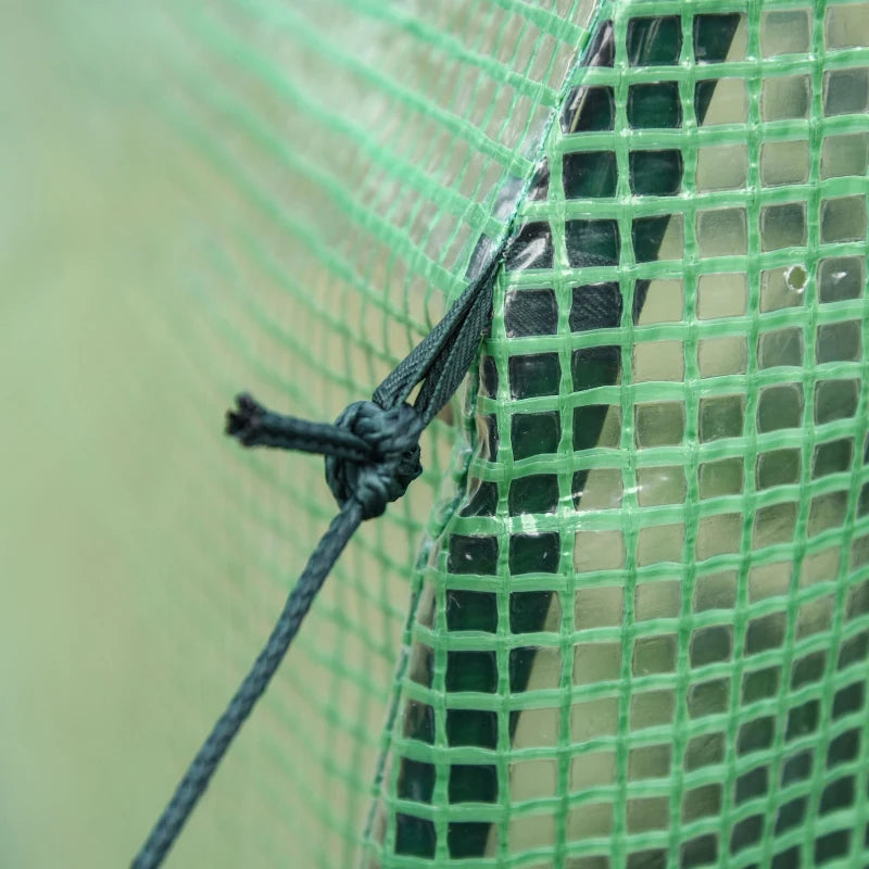 Green Walk-In Wall Tunnel Greenhouse with Zippered Door - 143x118x212cm