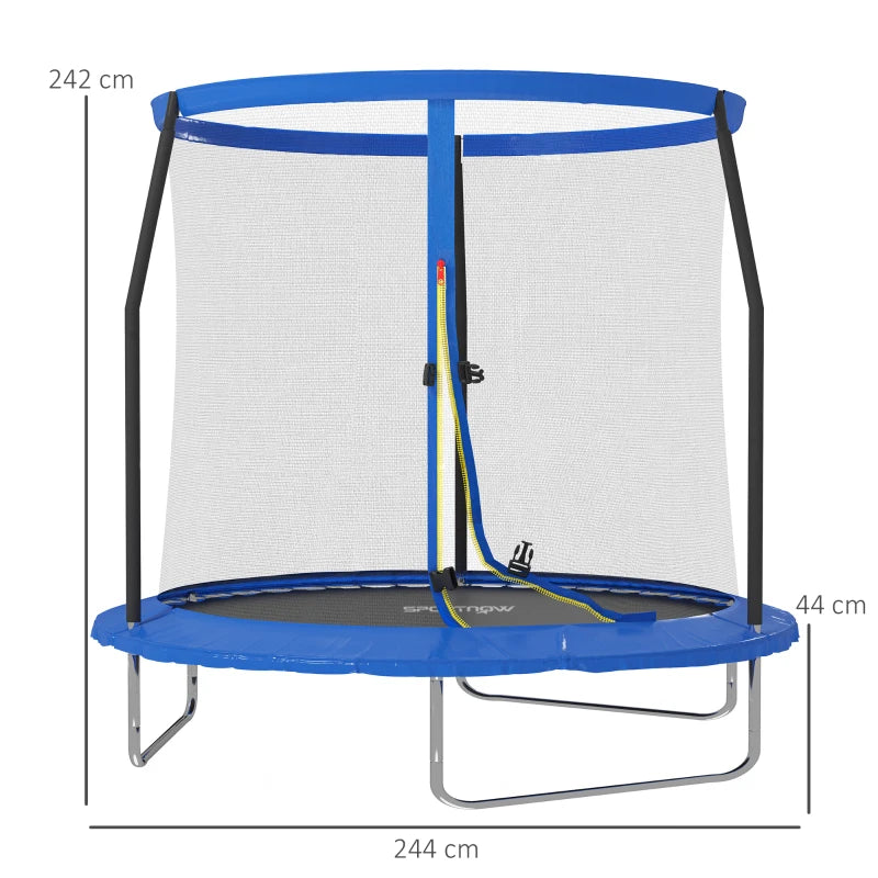 8ft Outdoor Trampoline with Safety Enclosure Net and Steel Frame for Kids