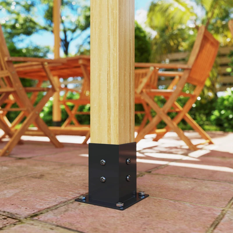 DIY Pergola Kit - 8 PCS 3-Way Corner Brackets & Post Base for 4" x 4" Lumber (Actual 3.6" x 3.6") - Easy Assembly, Durable Design