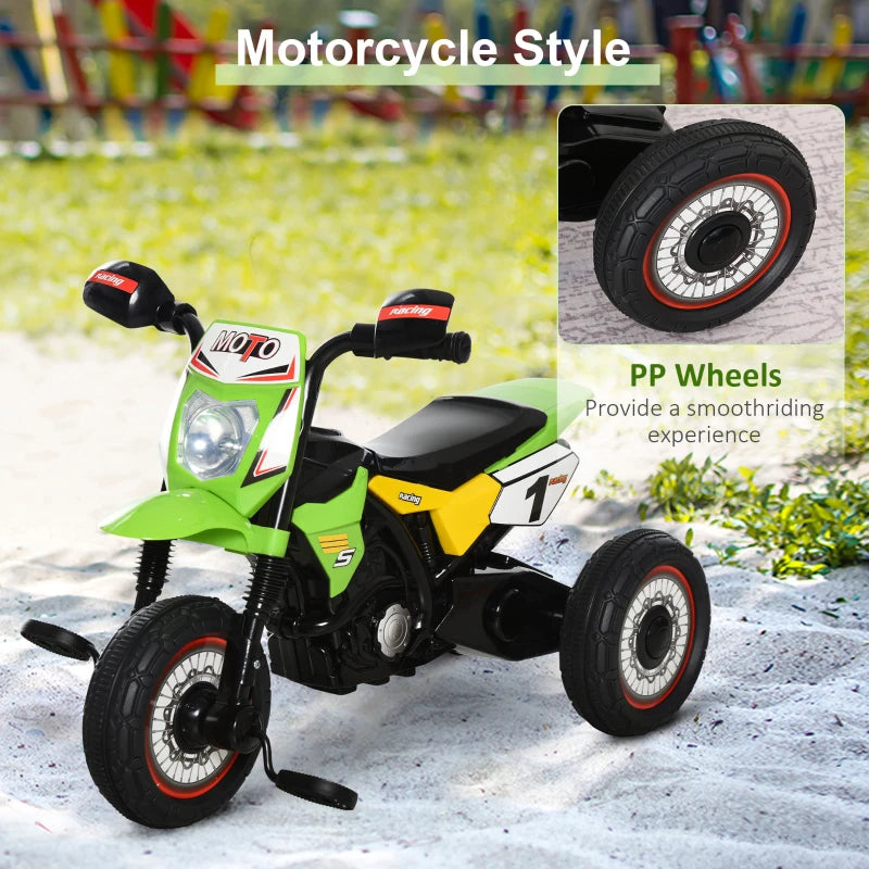 Toddler Pedal Motorcycle Tricycle with Music & Lights - Kids Ride-On for Boys & Girls 18-36 Months - Green Gift