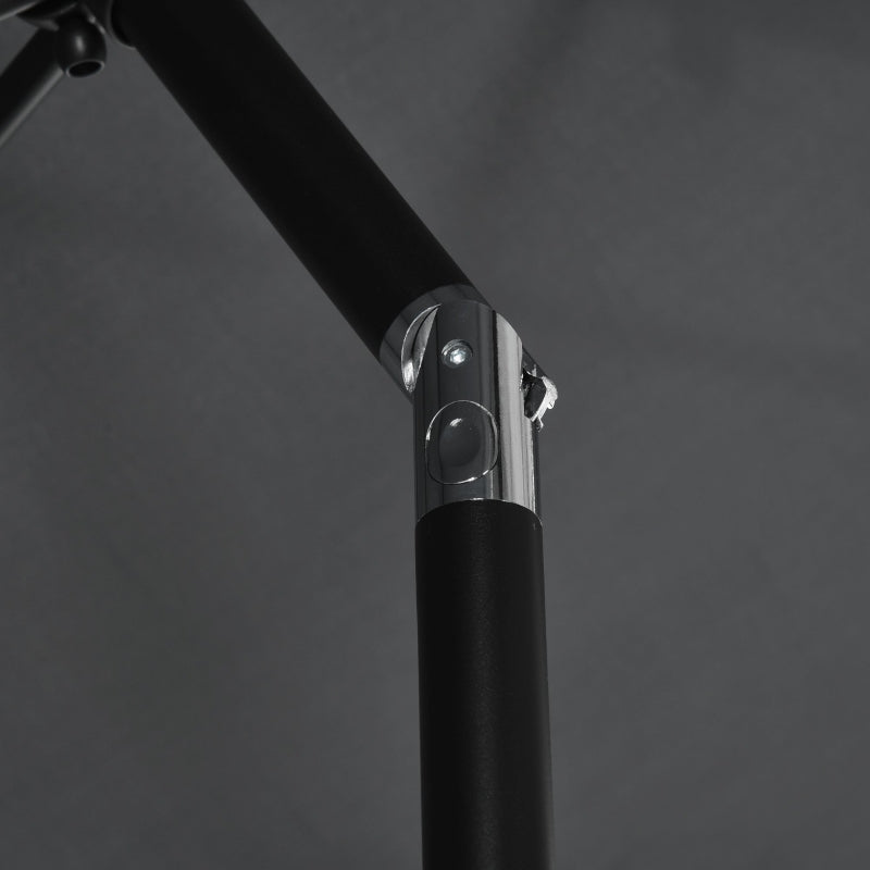 Black Rectangular Garden Parasol Umbrella with Tilt and Crank