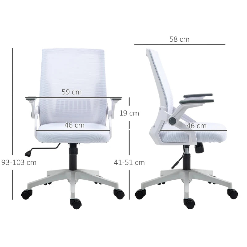 Vinsetto Ergonomic Office Chair with Lumbar Support - Stylish White Design for Comfort and Productivity