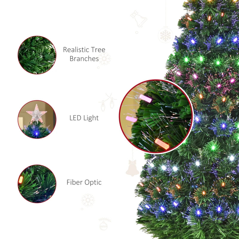 5FT Pre-Lit Artificial Christmas Tree with Star Topper & Metal Base - Perfect Holiday Home Decoration