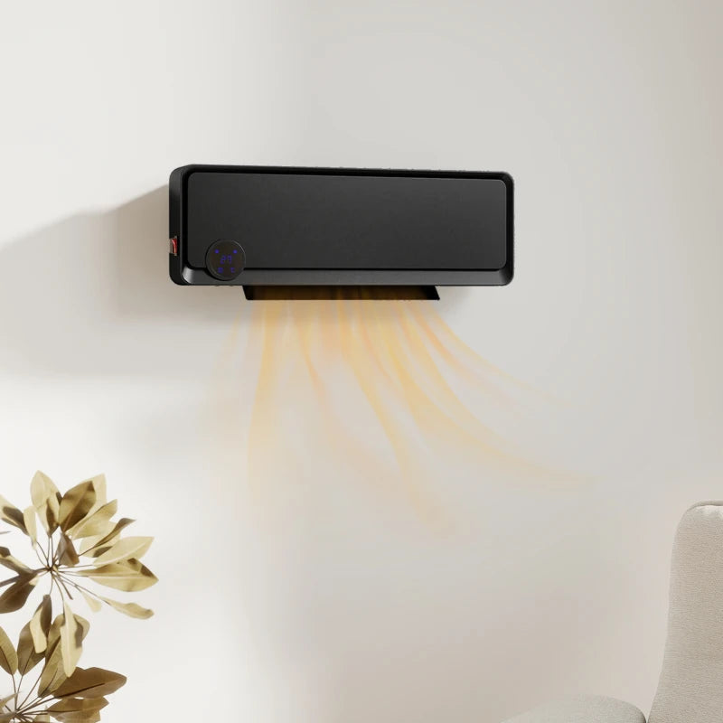 Electric Wall Downflow Heater 2000W with Timer Remote Oscillation for Home Office Bedroom