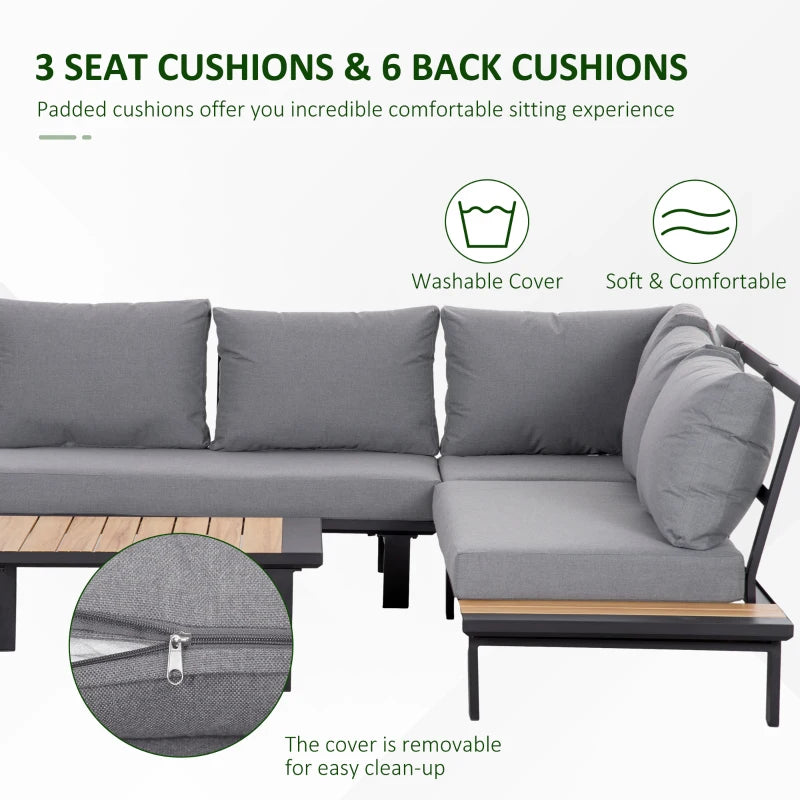 L Shaped Aluminium Sofa Set
