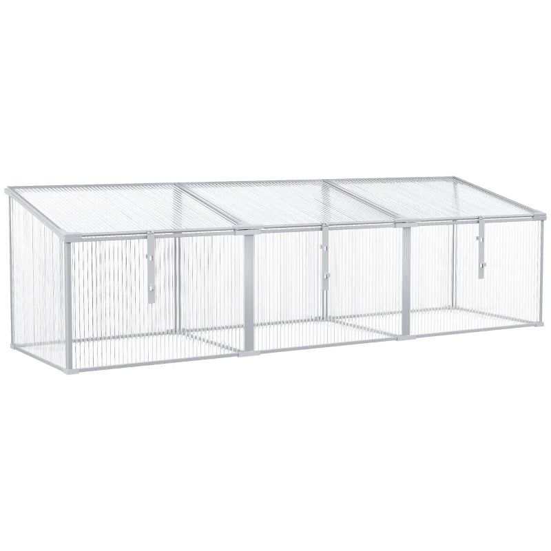 Green Polycarbonate Raised Bed Greenhouse 180x51x51cm