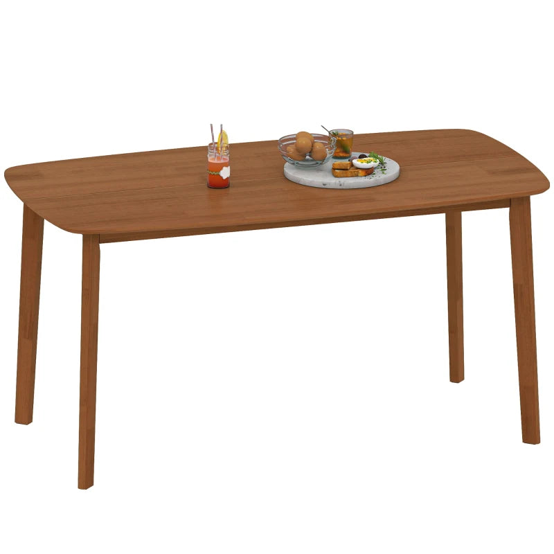 Light Brown Pine Wood Rectangular Dining Table - Modern Design, Durable, Perfect for Family Gatherings and Dining Rooms