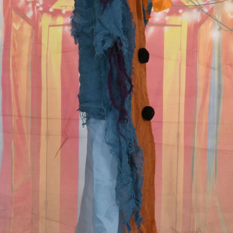 168 cm Life Size Scary Animated Circus Clown with Light Up Eyes & Moving Arms - Halloween Party Decoration