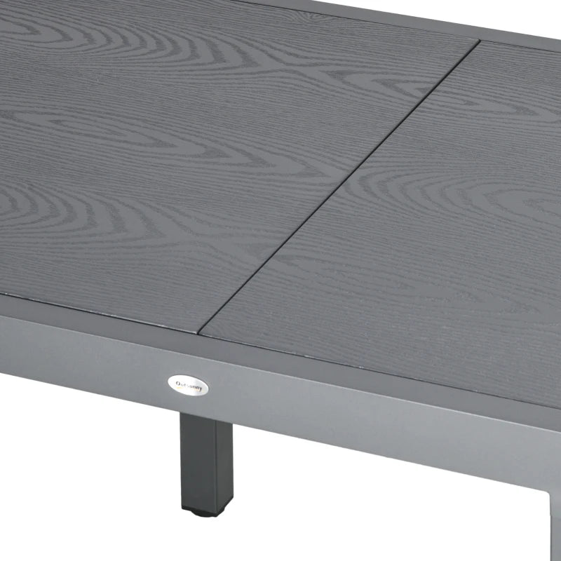 Grey Expandable 6-Seater Garden Table - Aluminium and Steel