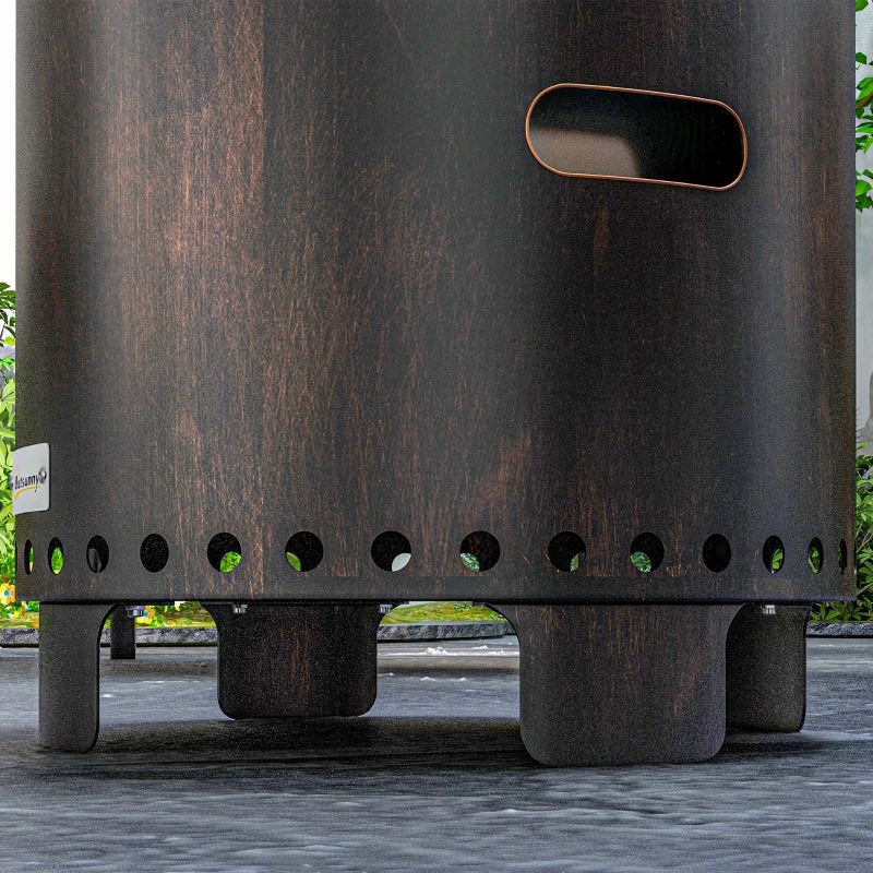 Metal Wood-Burning Smokeless Fire Pit - Stylish Black Outdoor Fire Pit for Backyard Gatherings and Cozy Evenings