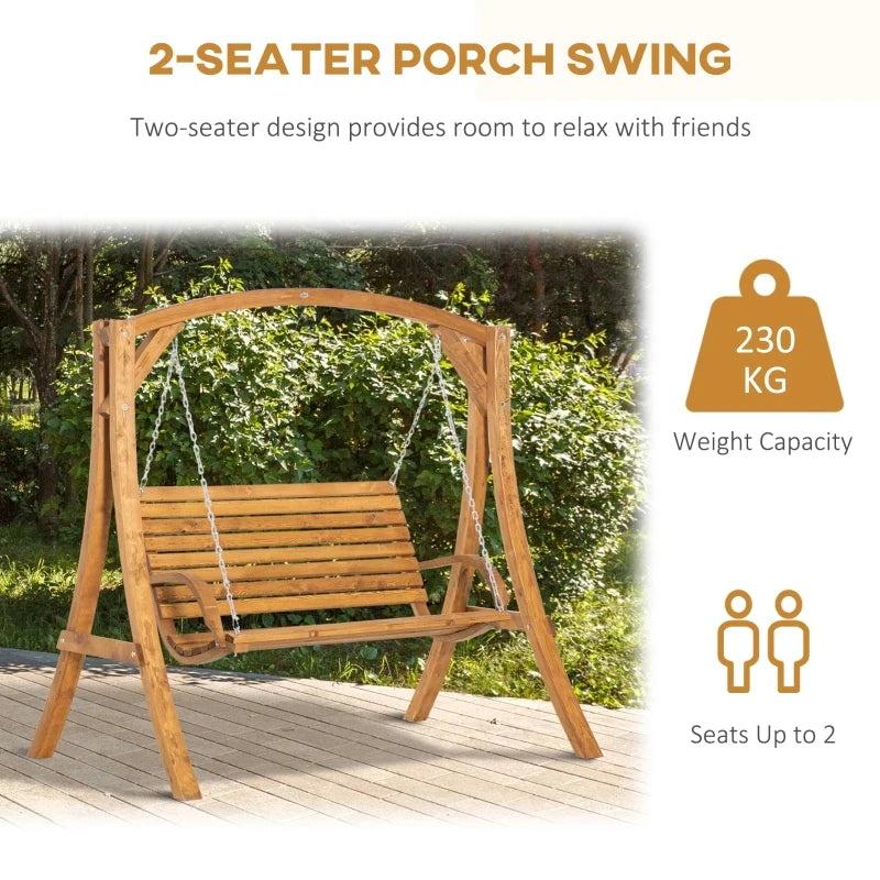 2 Seater Wooden Swing Bench